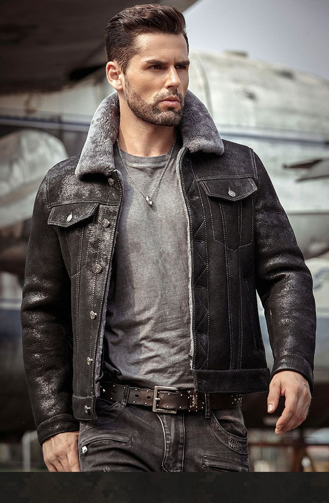 Mens leather pea coats- timeless style statement