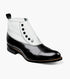 Mens 1920s Gangster Wingtip Dress Boot in Black and White
