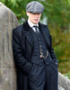 Mens Costume Thomas Shelby Black Suit Overcoat & Hat