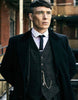 Mens Costume Thomas Shelby Black Vested Suit & Black Overcoat