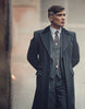 Mens Costume Thomas Shelby 3PC Suit & Black Overcoat