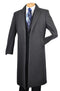 (M, 4XL) Regular Fit Dress Top Coat 48" Long in Charcoal