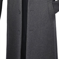 (M, 4XL) Regular Fit Dress Top Coat 48" Long in Charcoal