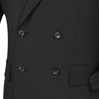 Ramses Collection - Double Breasted Suit 2 Piece Regular Fit in Black