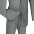 Gray Slim Fit Men's 2 Piece Business Suit 2 Button