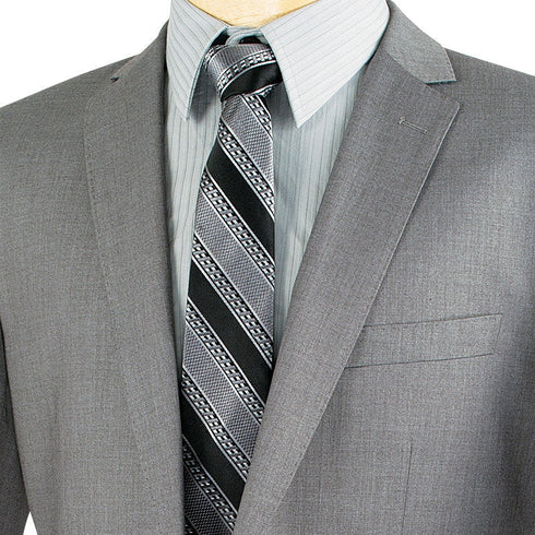 Slim Fit Men's Suit 2 Piece 2 Button in Gray