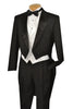Men's Tuxedo Regular Fit Collection With Tails 3 Piece In Black