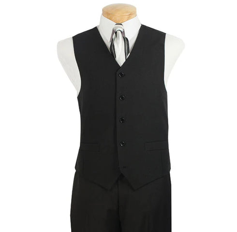 Black Men's Regular Fit Vest 5 Buttons
