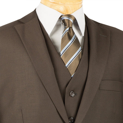 Morgan Collection - Regular Fit 3 Piece Suit 2 Button Brown