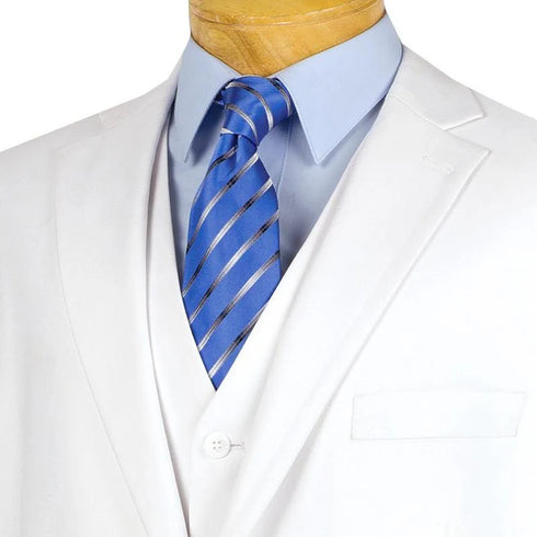 (38R) Regular Fit 3 Piece White Suit