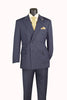 Men's Denim Blue Pinstripe Double Breasted Suit