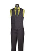 Men's Black Antique Bronze Windowpane Three Piece Suit