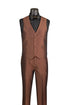 Men's Cappuccino Solid Three Piece Suit