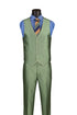 Men's Sage Solid Three Piece Suit