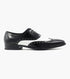 Mens 1920s Gangster Wingtip Dress Shoes in Black and White