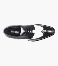 Mens 1920s Gangster Wingtip Dress Shoes in Black and White