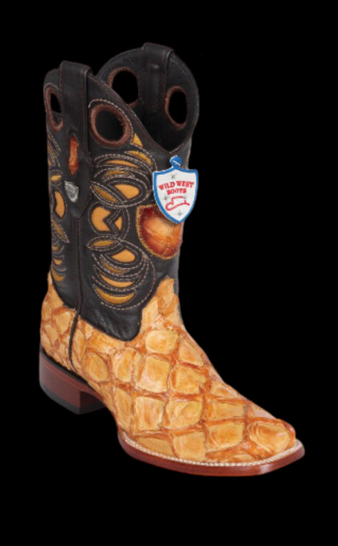 Bota de Pirarucu Original Horma Punta Recortada Wild West