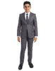 Boys Perry Ellis 2 Button Vested Wedding Suit in Medium Grey