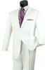 Mens 2 Button Classic Fit Pleated Pant Suit in White