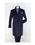 "Men's Navy Wool Peacoat – Double Breasted 3/4 Length Overcoat"