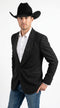 Men’s Black Western Blazer – Cowboy Tuxedo Jacket with Studded Shawl Collar with Glitter Lapel Rhinestone Lapel