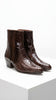 Men’s Brown Cuban Heel Boots – Exotic Ostrich Leg & Ostrich Quill Pointed Toe Dress Boots By Los Altos