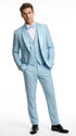 Men’s Powder Blue 3-Piece Tuxedo – Light Blue Wedding & Prom Suit with Vest in Light Blue Sky Color