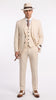 Men’s Ivory Cream Pinstripe 3-Piece Suit – 1920s Gangster Gatsby Wedding and Formal Suit