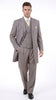 Men’s Light Kahki Sand 3-Piece Suit – Six-Button Jacket with Double-Breasted Vest and Pleated Pants Tan Color