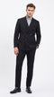 Men's Designer Stacy Adams Classic Double Breasted Suit in Black Peak Lapel Slim fit