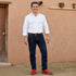 Red Boot Ostrich Print Square Toe