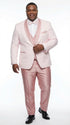 Men's Light Pink 3 Piece Tuxedo Suit Set | Shawl Lapel Formal Wedding Prom Dinner Suit in Rose Gold Color