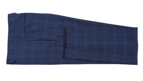 English Laundry 2-Piece Blue Plaid Wool Blend Slim Fit Dress Suit