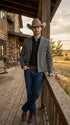 Mens Charcoal Gray Western Blazer – Cowboy Style Casual Jacket Classic Country Western Sport Coat