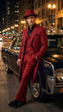 Men’s 1920s Red Zoot Suit – Long Mafia Gangster Three-Piece Vintage Outfit Zuit Pachuco Style