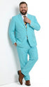 Men’s Aqua Blue 2 Piece 2 Button Suit, Formal Dress Suit for Weddings, Prom, Parties, Summer Events, Turquoise Light blue