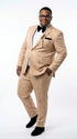 Men’s Champagne Gold Paisley Prom Tuxedo, Formal Dinner Suit for Prom, Weddings, Parties in Tan Color