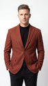 Men’s Rustic Brown Textured Blazer with Notched Lapel, Formal Dress Jacket for Weddings, Parties, Business Look