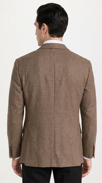 Men’s Vintage Brown Houndstooth Blazer – 1950s Coffee Check Sport Coat