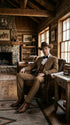 Men’s Light Brown Western 3-Piece Suit – Cowboy Wedding Suit with Vest British Khaki Bronze Color