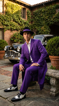 Pimp Halloween Joker Costume Purple Zoot Suit for Men