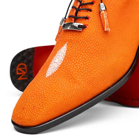 Marco Di Milano Rimini Orange Genuine Stingray Exotic Lace-Up Dress Shoes - view 4