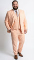 Men’s Light Peach 3 Piece Suit Set with Vest, Prom Wedding Dress Suit