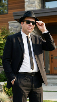 Mens Black Blazer – Vincent Vega Inspired Pulp Fiction Style Classic Formal Blazer for Men Retro Vintage Jacket