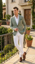 Men’s Sage Green Blazer – Two Button Notch Lapel Formal Jacket for Wedding, Summer and Party Wear in Light Green Sport Jacket