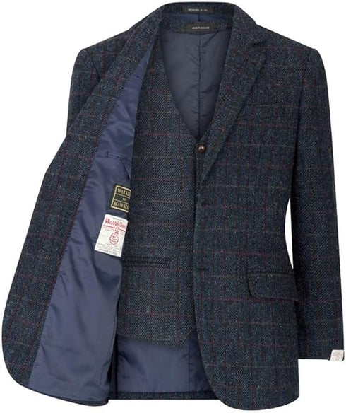 Walker and Hawkes Harris Tweed Blakemore Blazer for Men - Hand-Woven Wool Tweed Jacket with Polyester Lining, Regular Fit