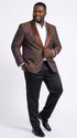 Men’s Light Brown Paisley Tuxedo Jacket, Wedding Prom Dinner Blazer with Satin Shawl Lapel