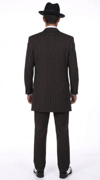 Men’s Black Pinstripe Zoot Suit – 3-Piece Gangster, Formal Suit 1920s Pimp Suit