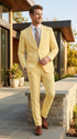 Men’s Pale Yellow 2 Piece Suit, Formal Dress Suit for Weddings, Prom, Parties, Summer Events, and Special Occasions By Vitali