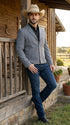 Mens Gray Western Blazer Set – Cowboy Style Jacket and Pants Outfit Classic Country Western Suit